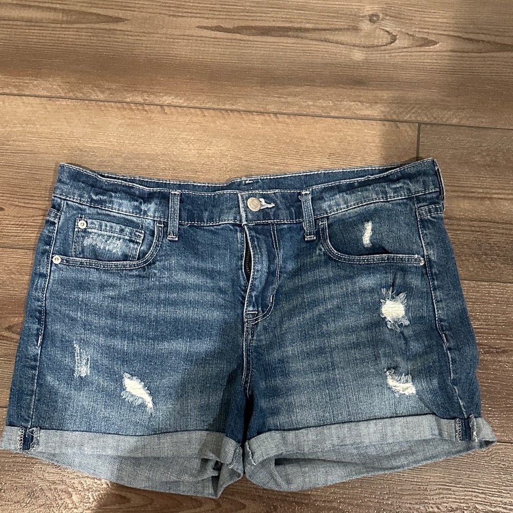 Old Navy Blue Distressed Jean Shorts